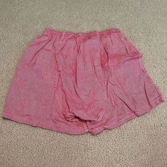 Express Women's Shorts Elastic Waist Hounds Tooth Plaid Red‎ Medium - Picture 2 of 4
